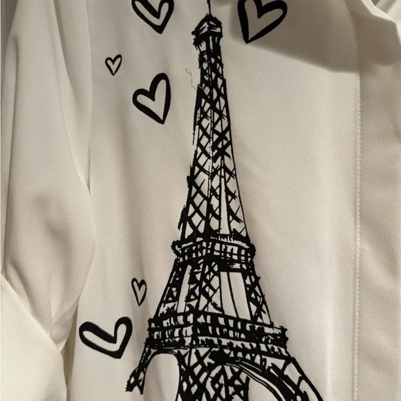 NWT Karl Lagerfeld White Parisian Graphic Shirt - Picture 5 of 13